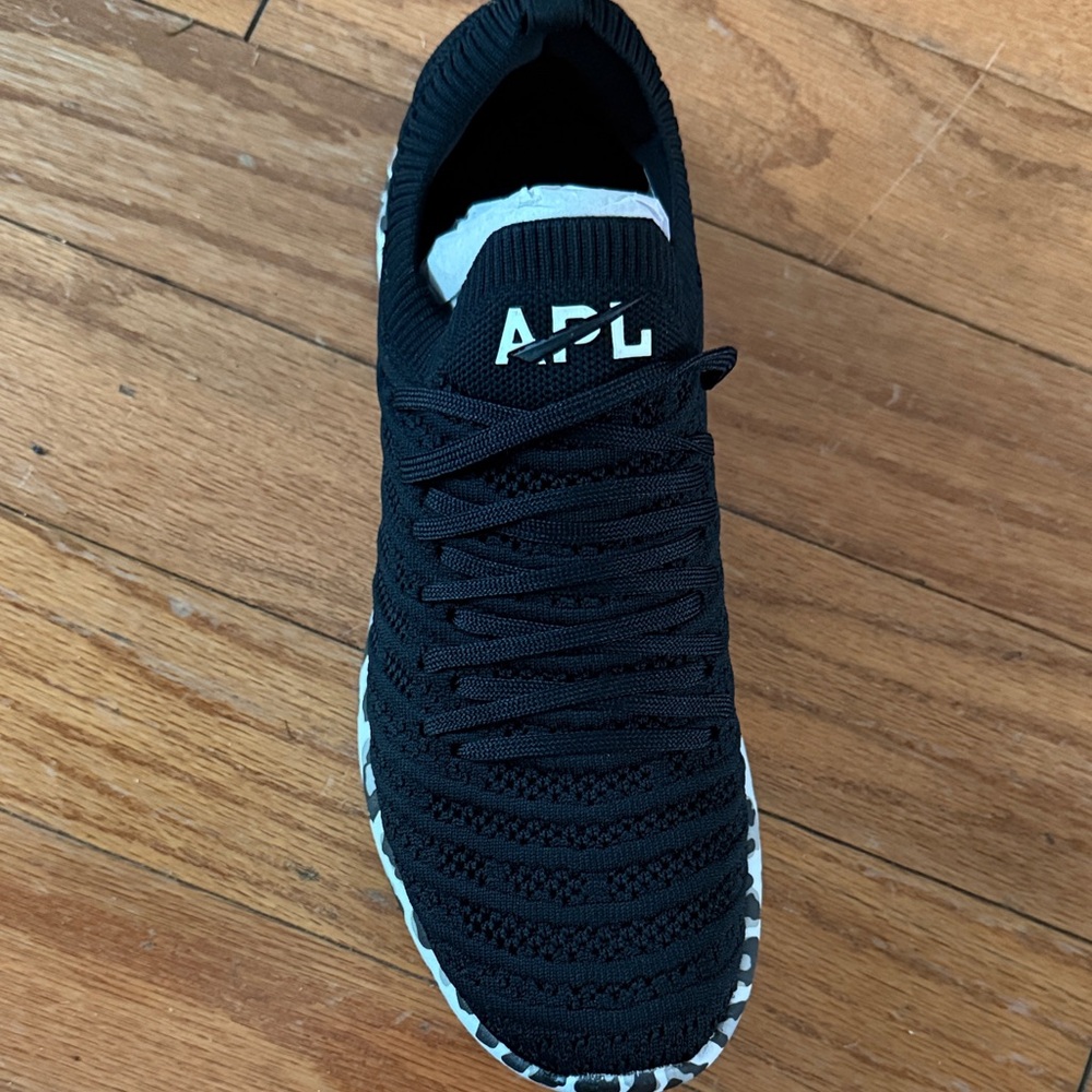 APL ATHLETIC PROPULSION LABS women TECHLOOM WAVE BLACK/Asteroid /Leopard 9 BNWT - Picture 2 of 5